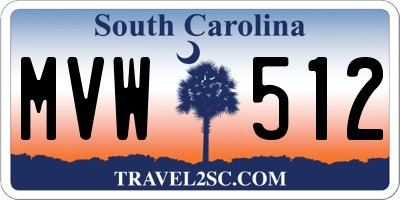 SC license plate MVW512