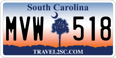 SC license plate MVW518