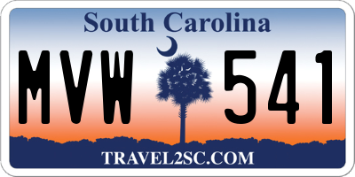 SC license plate MVW541