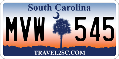 SC license plate MVW545