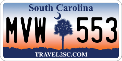 SC license plate MVW553