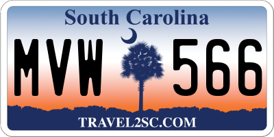 SC license plate MVW566