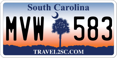 SC license plate MVW583