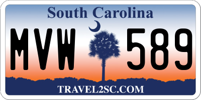 SC license plate MVW589