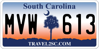 SC license plate MVW613