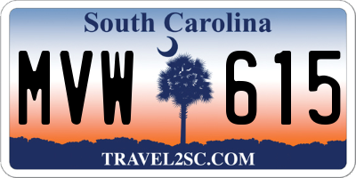 SC license plate MVW615