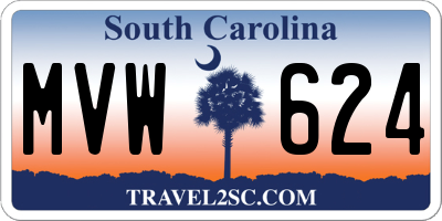 SC license plate MVW624