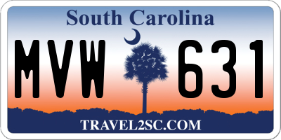SC license plate MVW631