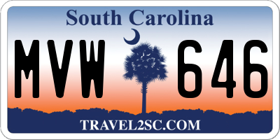 SC license plate MVW646