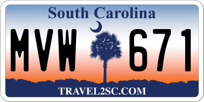 SC license plate MVW671