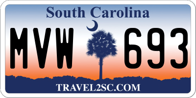 SC license plate MVW693