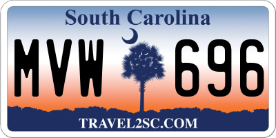 SC license plate MVW696
