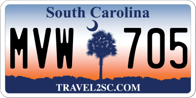 SC license plate MVW705