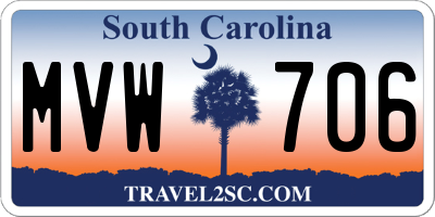 SC license plate MVW706