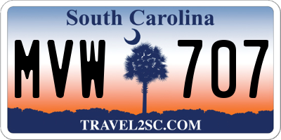 SC license plate MVW707