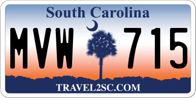 SC license plate MVW715