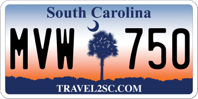SC license plate MVW750