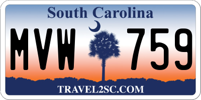 SC license plate MVW759