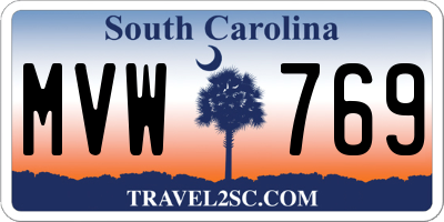 SC license plate MVW769