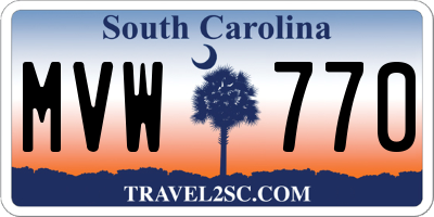 SC license plate MVW770