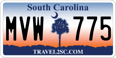 SC license plate MVW775