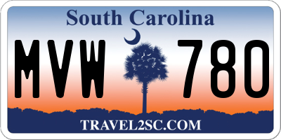 SC license plate MVW780