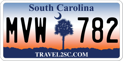 SC license plate MVW782