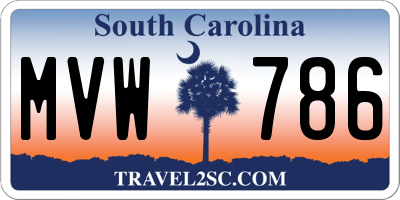 SC license plate MVW786