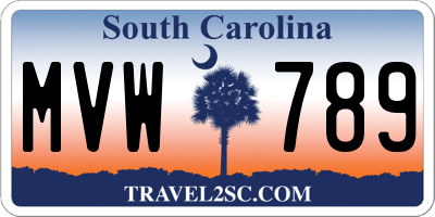 SC license plate MVW789