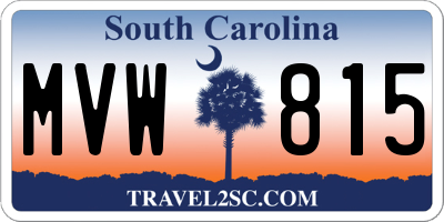 SC license plate MVW815