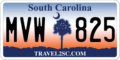 SC license plate MVW825