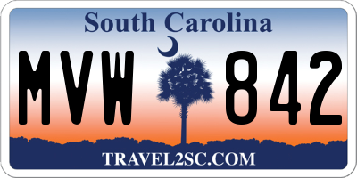 SC license plate MVW842