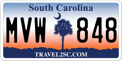 SC license plate MVW848