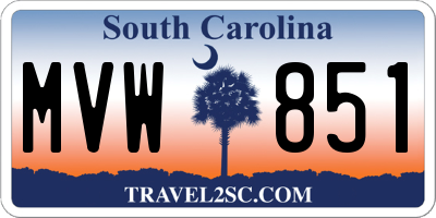 SC license plate MVW851