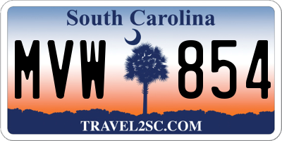 SC license plate MVW854