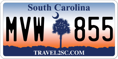 SC license plate MVW855