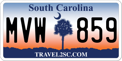 SC license plate MVW859