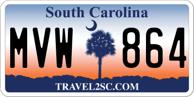 SC license plate MVW864