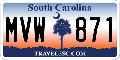SC license plate MVW871