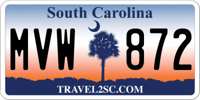 SC license plate MVW872