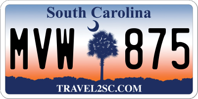 SC license plate MVW875