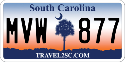 SC license plate MVW877