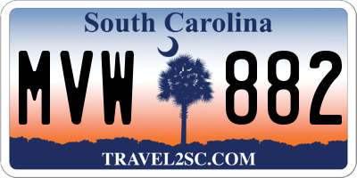 SC license plate MVW882