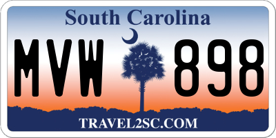 SC license plate MVW898