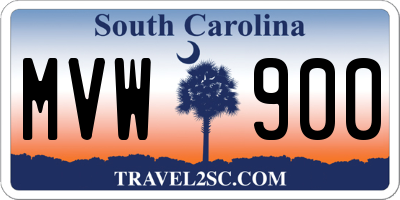 SC license plate MVW900