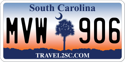 SC license plate MVW906