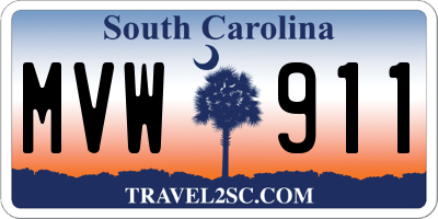 SC license plate MVW911