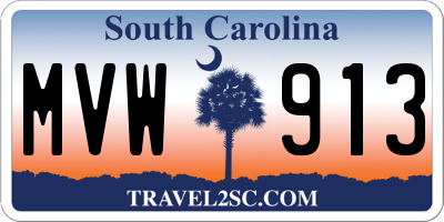 SC license plate MVW913