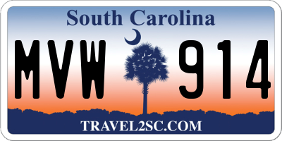SC license plate MVW914