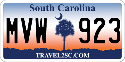 SC license plate MVW923